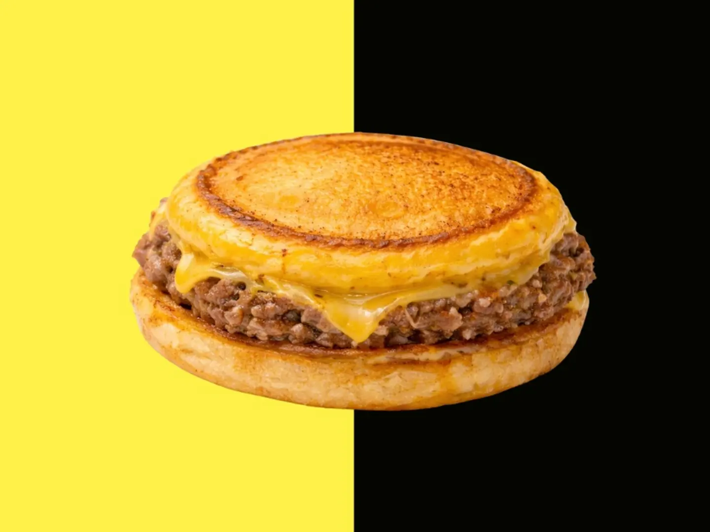 Single Meat Burger Upside Down