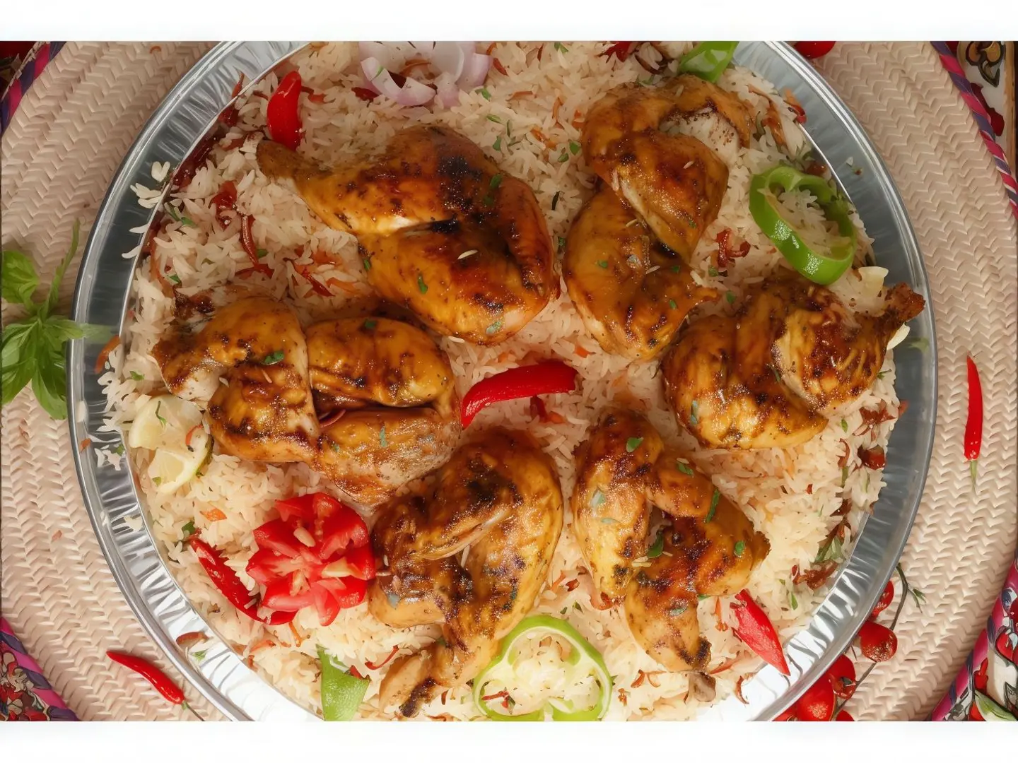 Grilled Chicken Feast With Traditional Rice