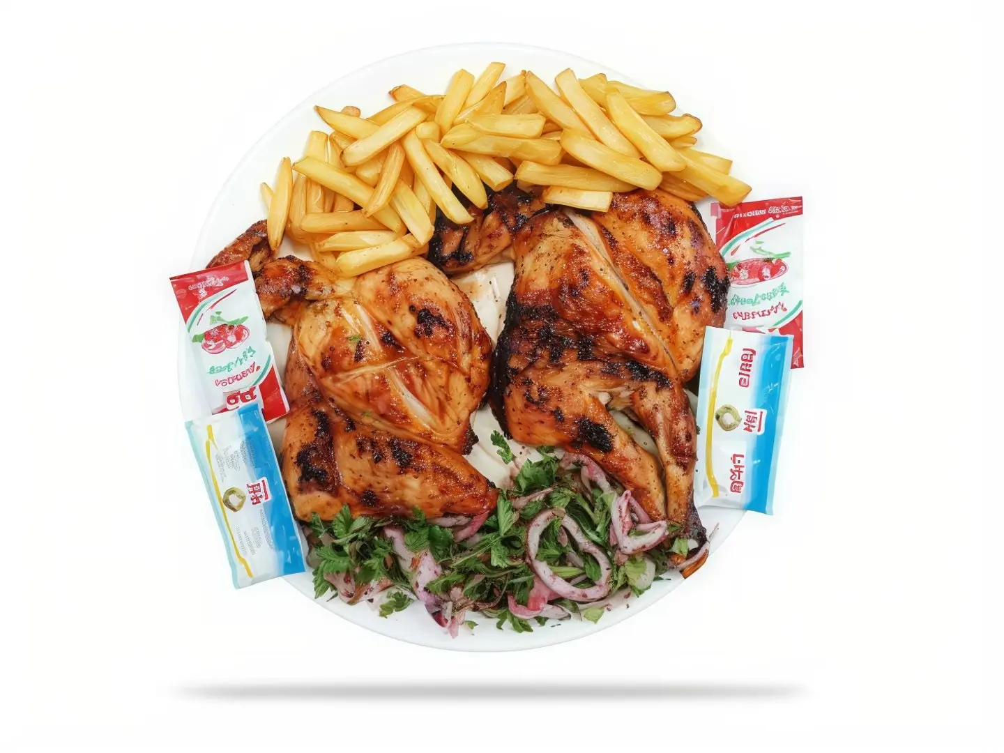 دجاج على الفحم حبة بدون رز