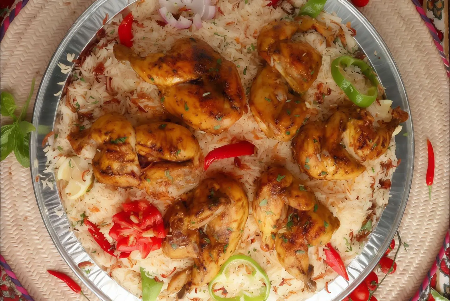 ولیمة كبسة العوجا دجاج شوایة