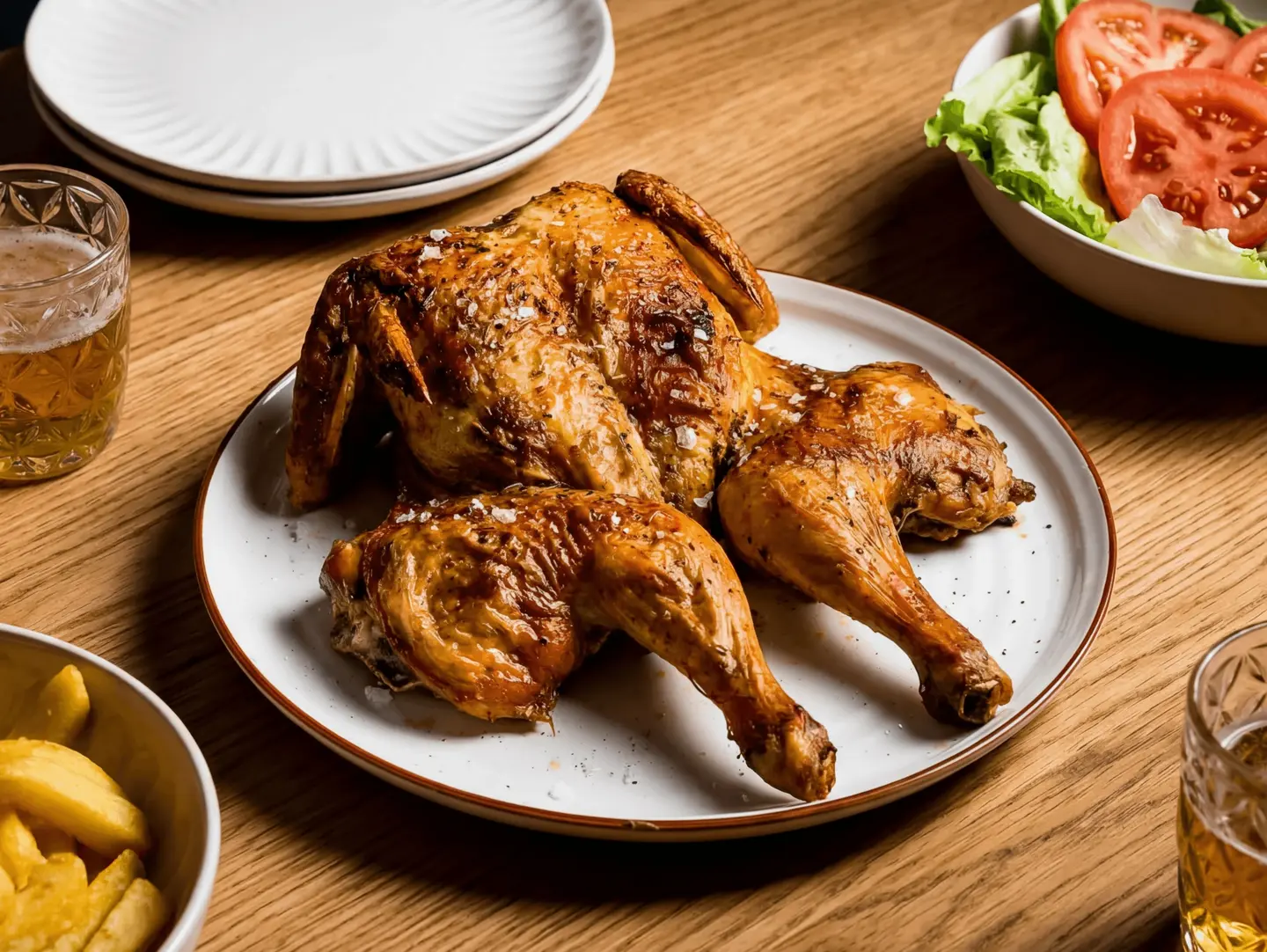 Half A Chicken On Charcoal