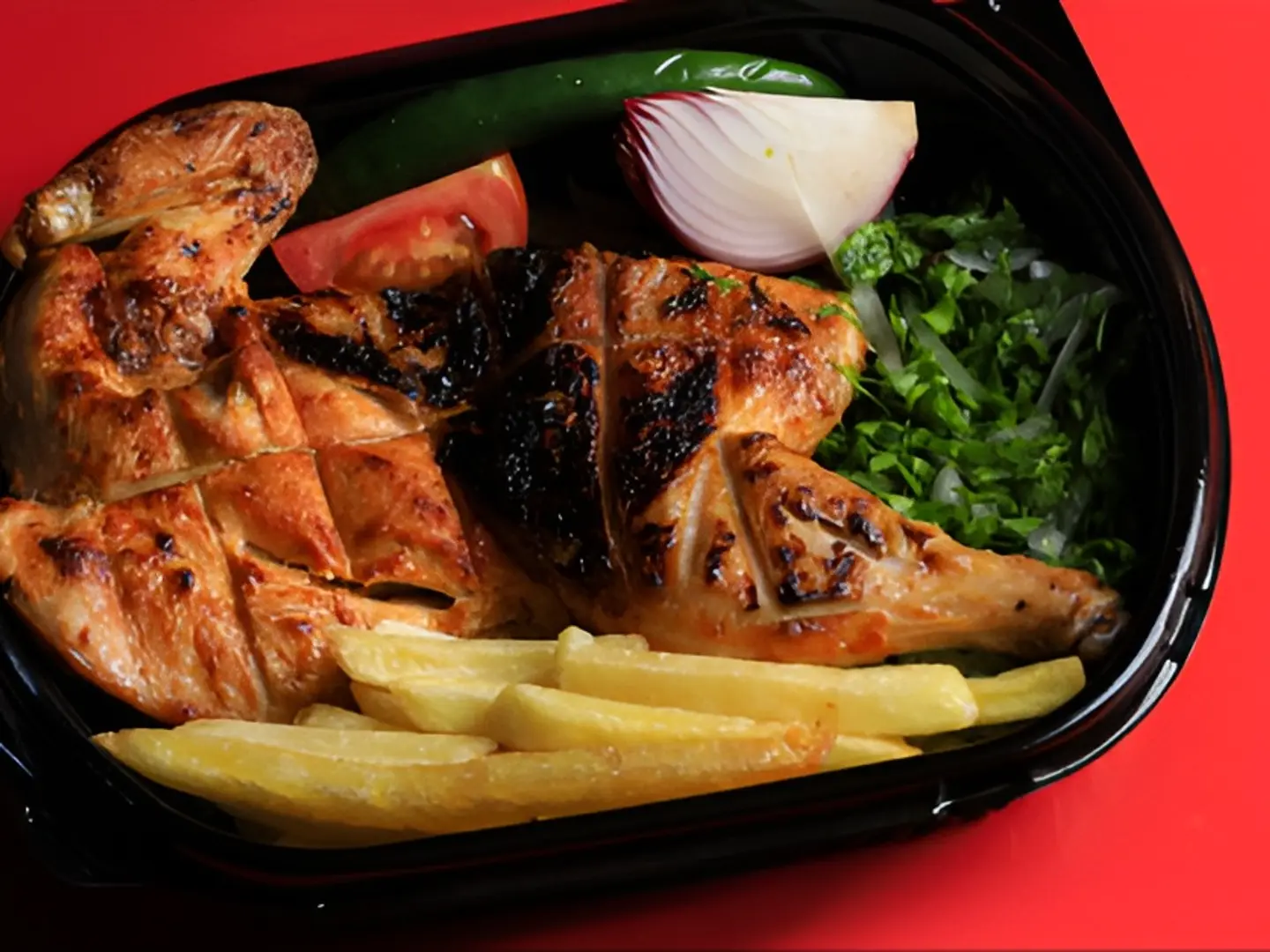 نص دجاج مشويه