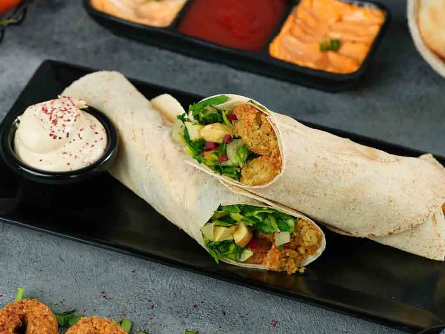 Levantine Falafel Sandwich With Egg And Hummus