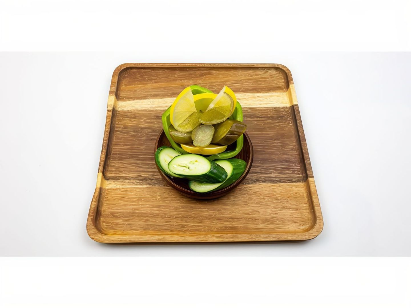 A Box Of Vegetables And Pickles