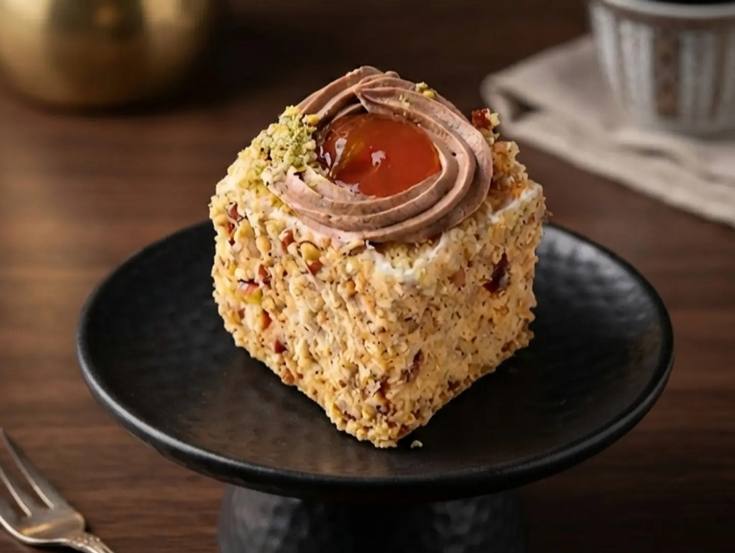 Apricot Jam Square Cake With Chocolate