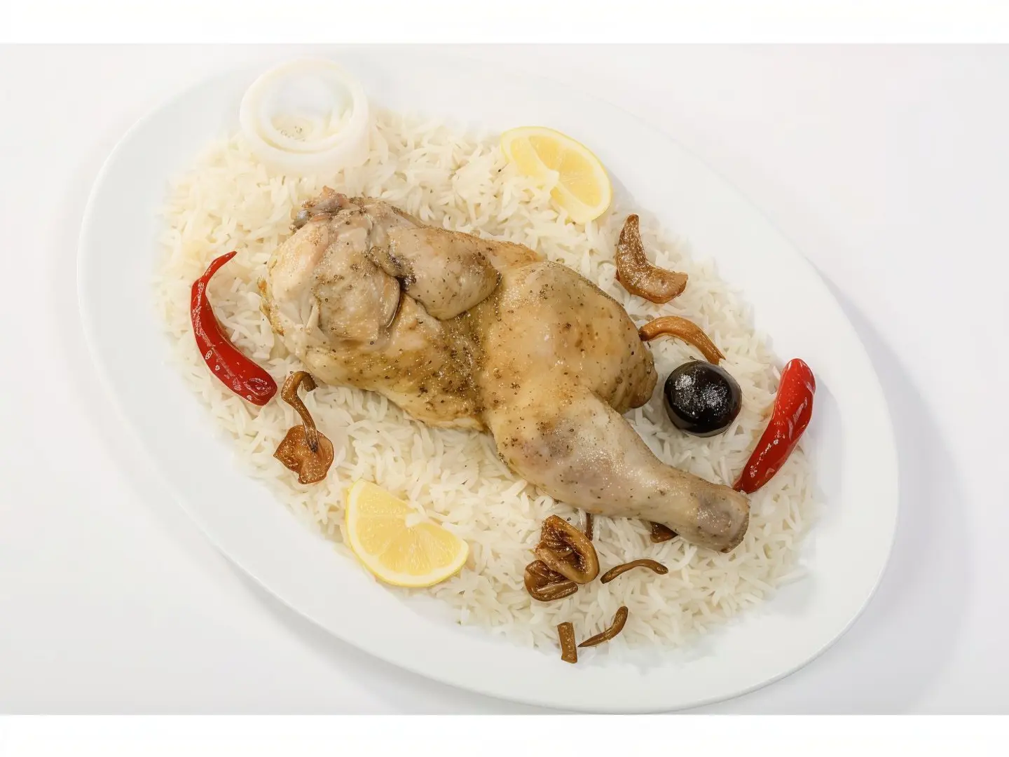 Half Chicken With Broth With Rice