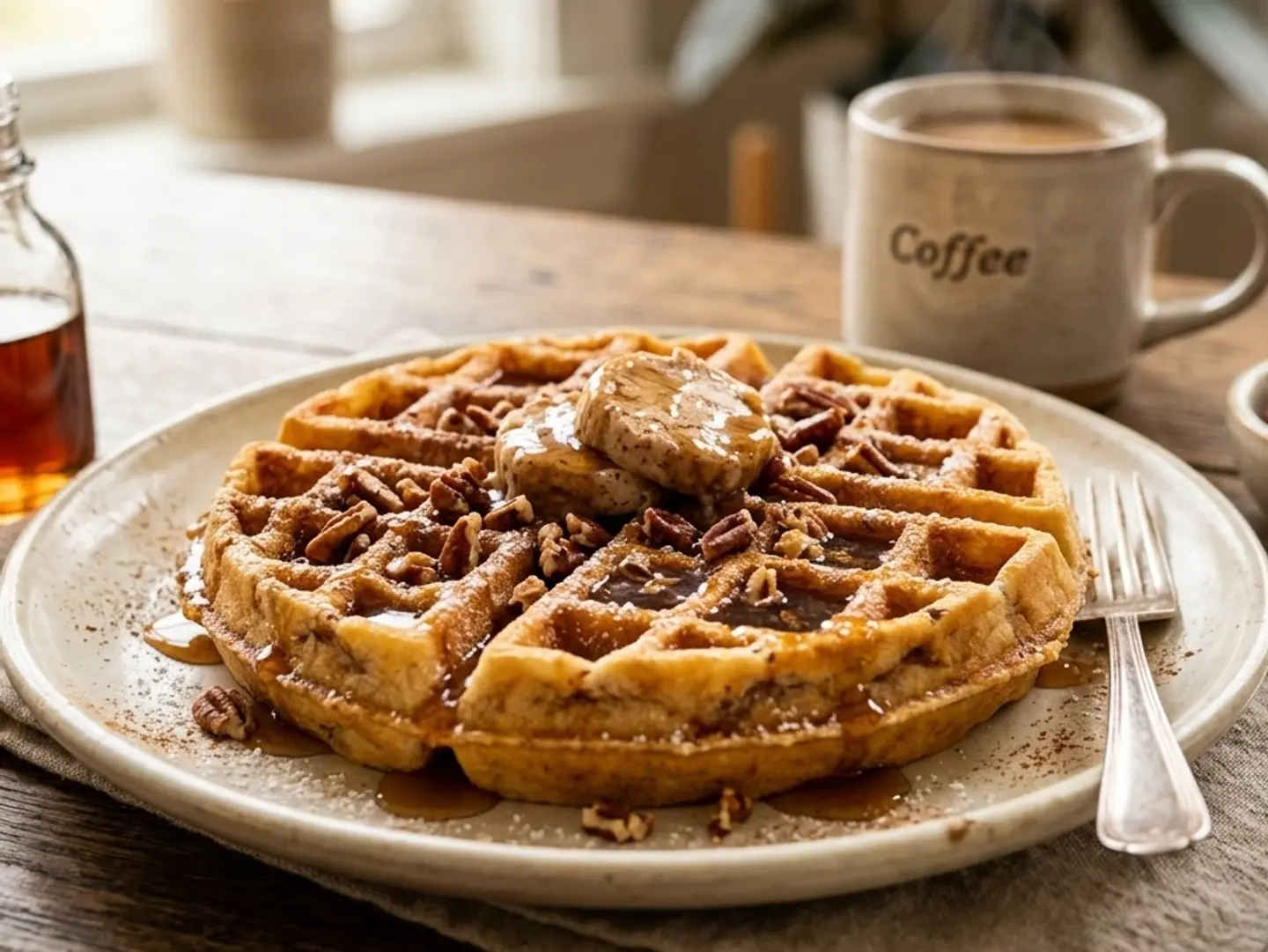 Cinnamon Pecan Waffle
