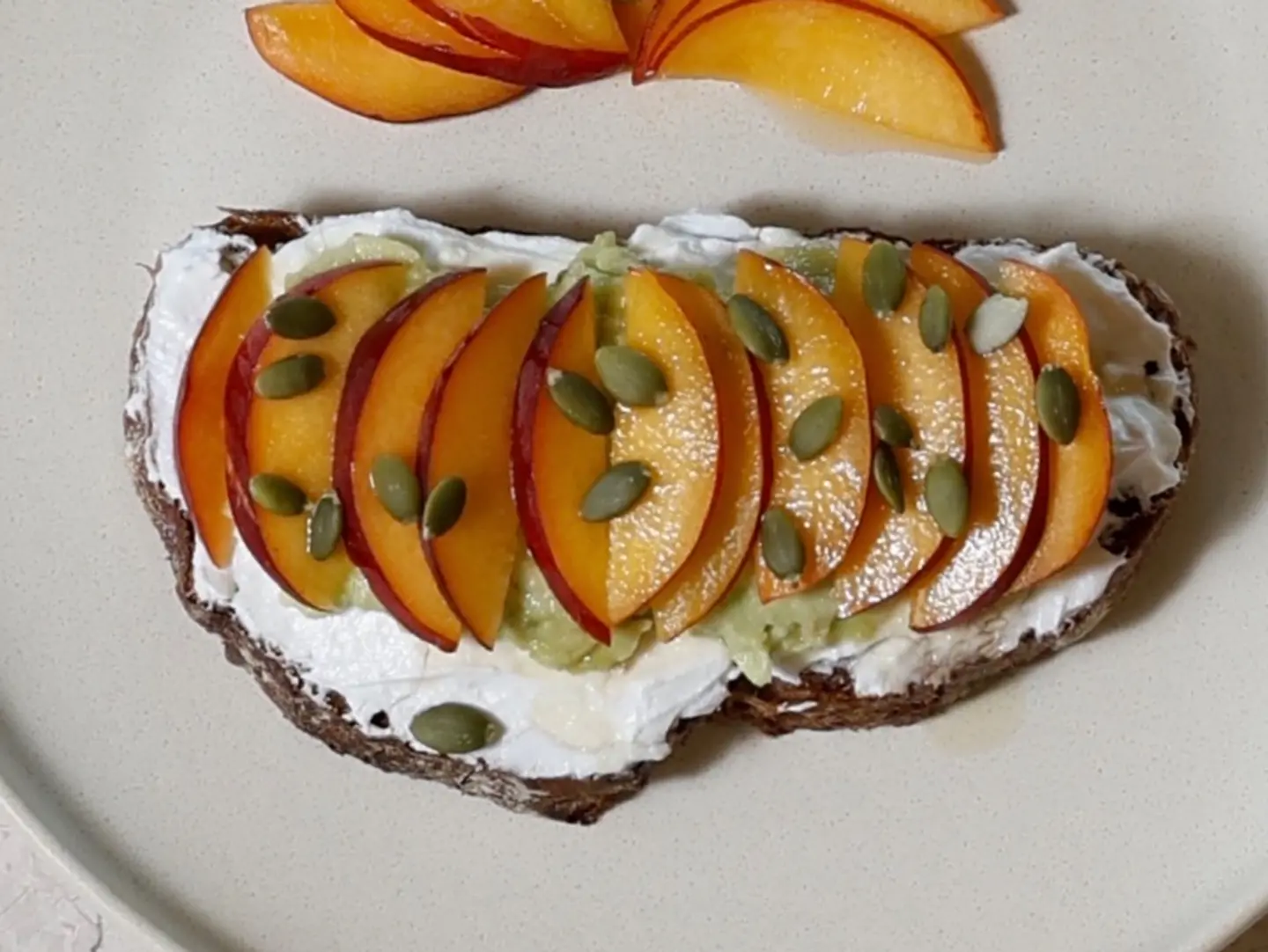 Summer Avocado Peach Labneh Toast