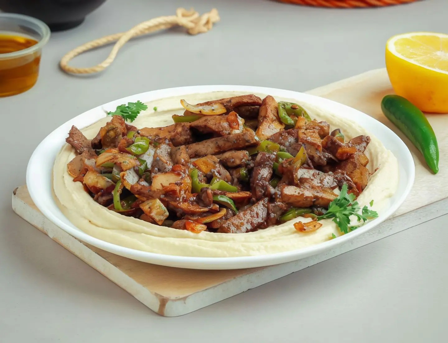 حمص بالكبدة