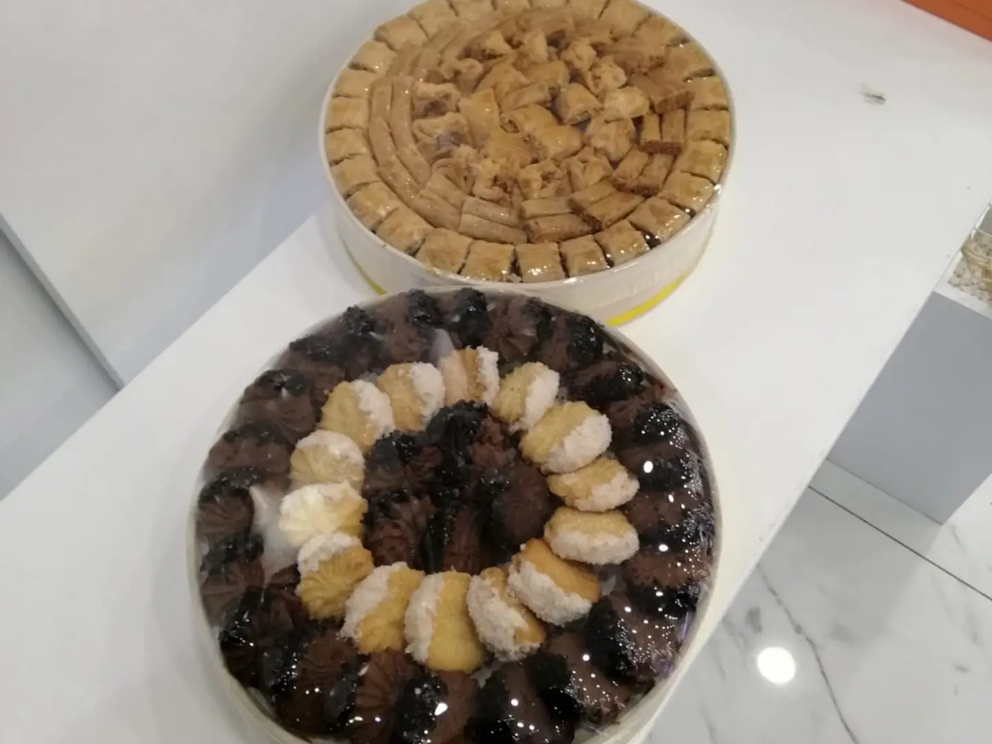 Tray Of Petit Fours And Tray Of Baklava