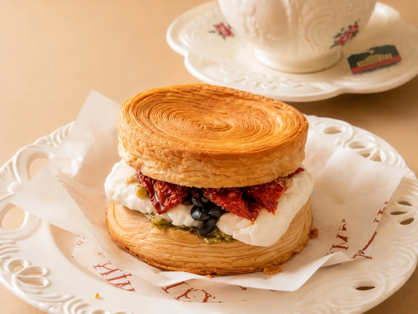 Pesto Halloumi Croissant Sandwich