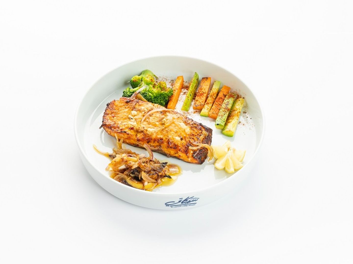Salmon And Shrimp With Rice Two Soft Drinks