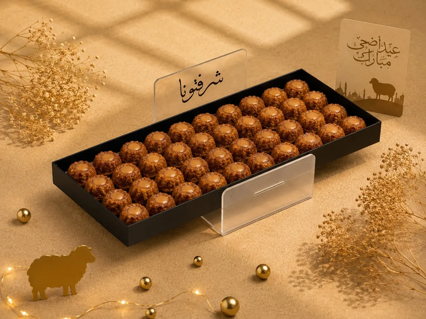 صينية العيد الفاخرة كيك تمر كراميل