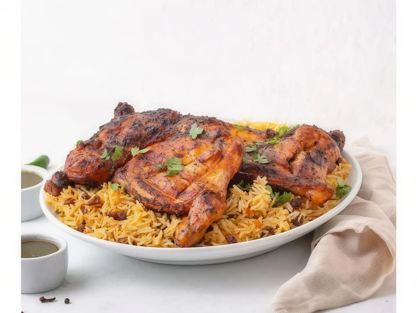 Whole Charcoal Chicken With Bukhari Or Biryani Rice