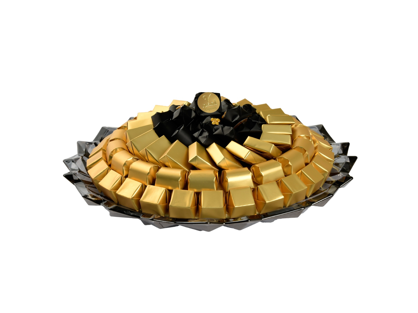 190g Black Glass Chocolate Plate
