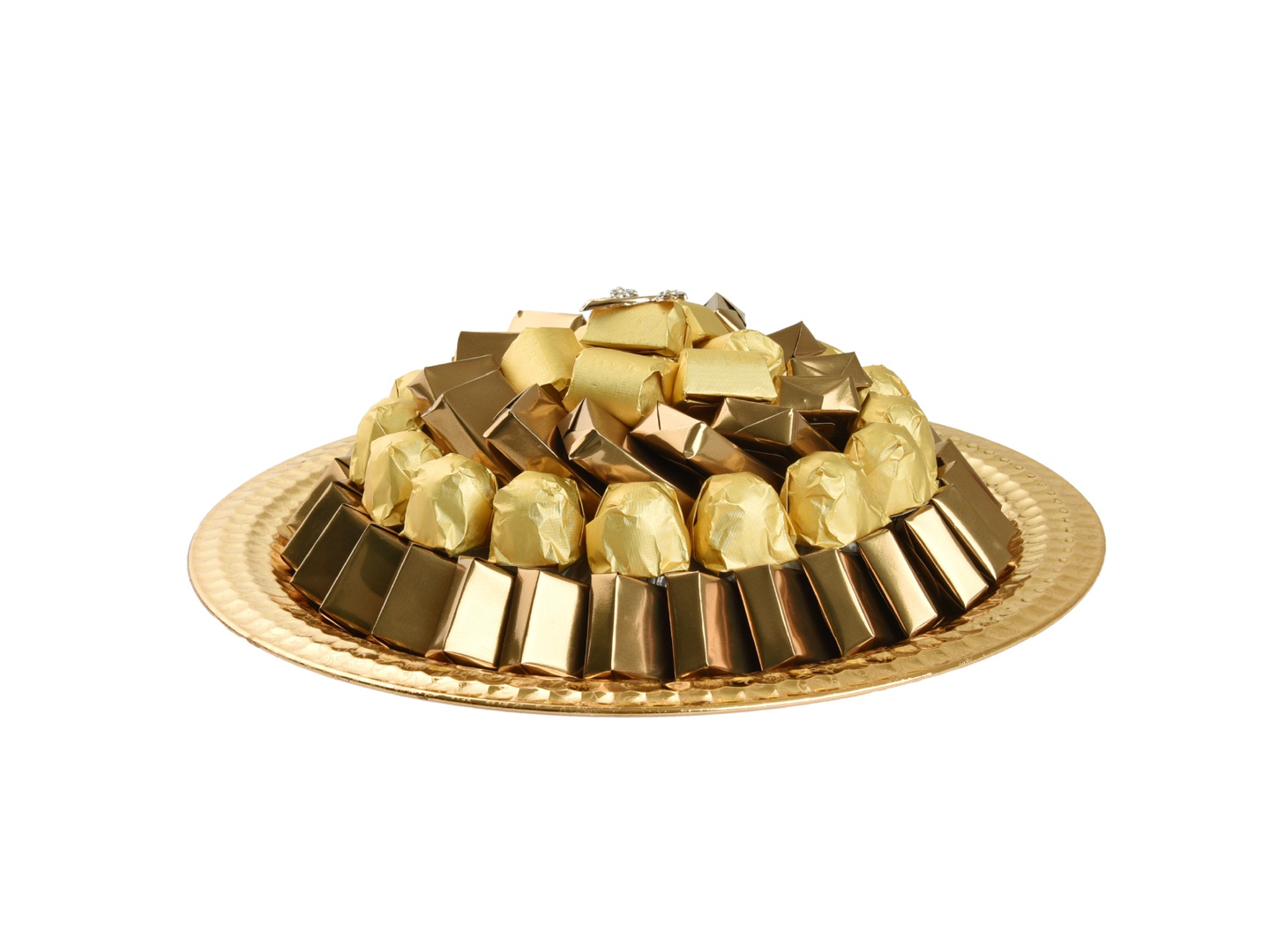 180 Gold Round Chocolate Plate