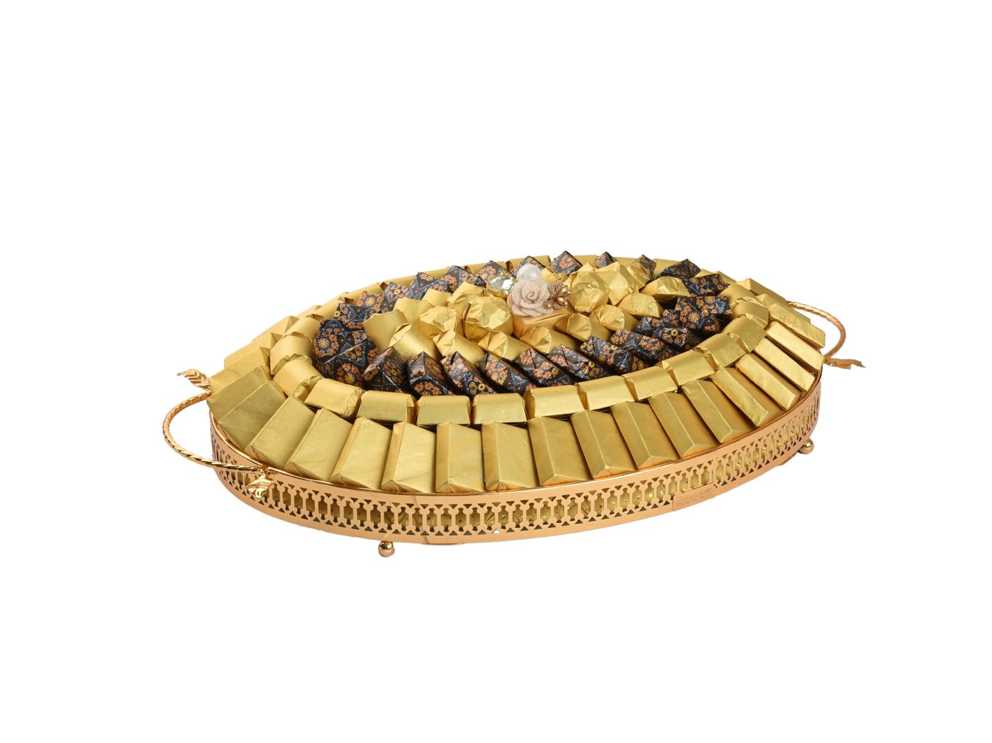 280 Oval Gold Chocolate Tray