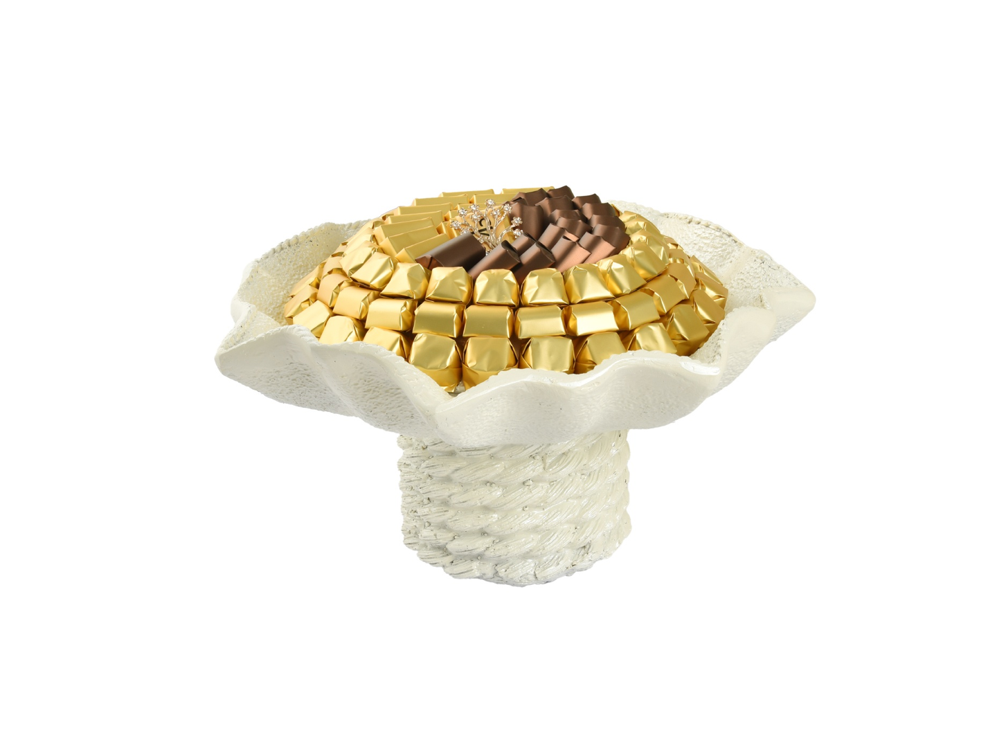 230 White Coated Chocolate Plate With Base