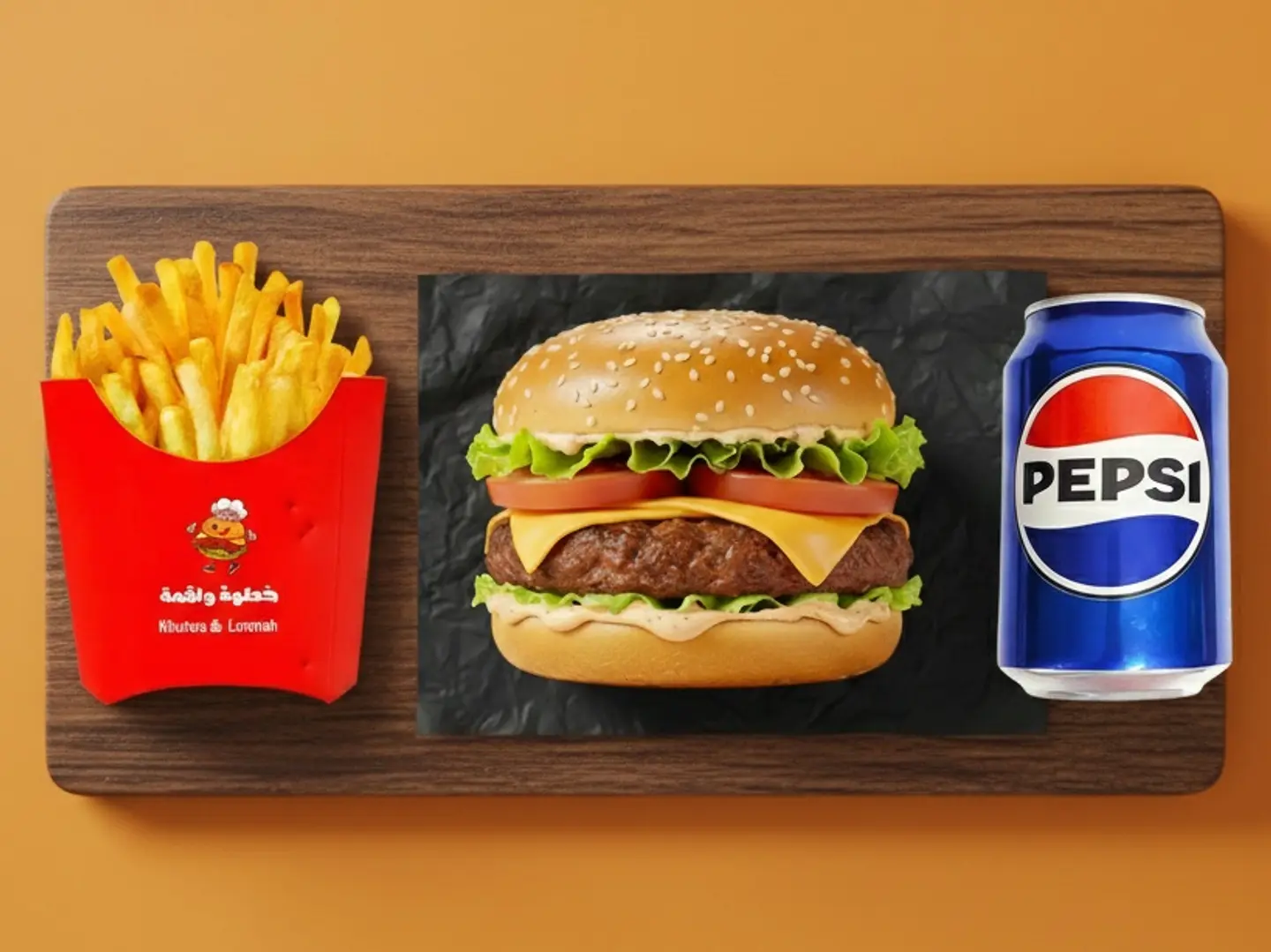 Grilled Beef Burger Meal