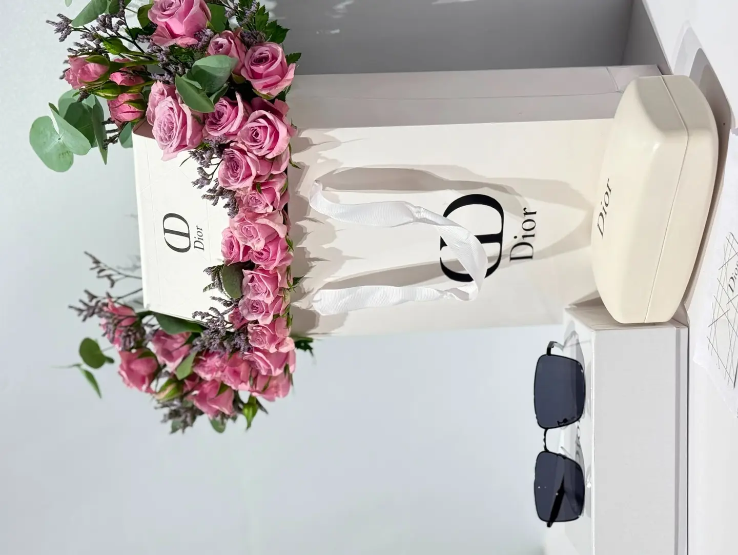 Dior Sunglasses With Roses And A Free Card.