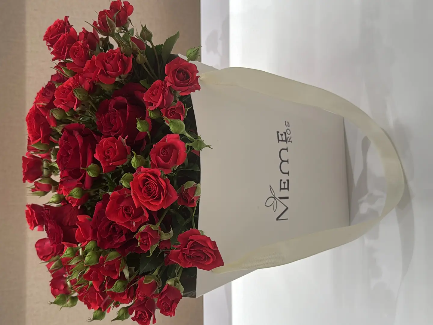 Red Mixed Bouquet With Mimi Rose Bag