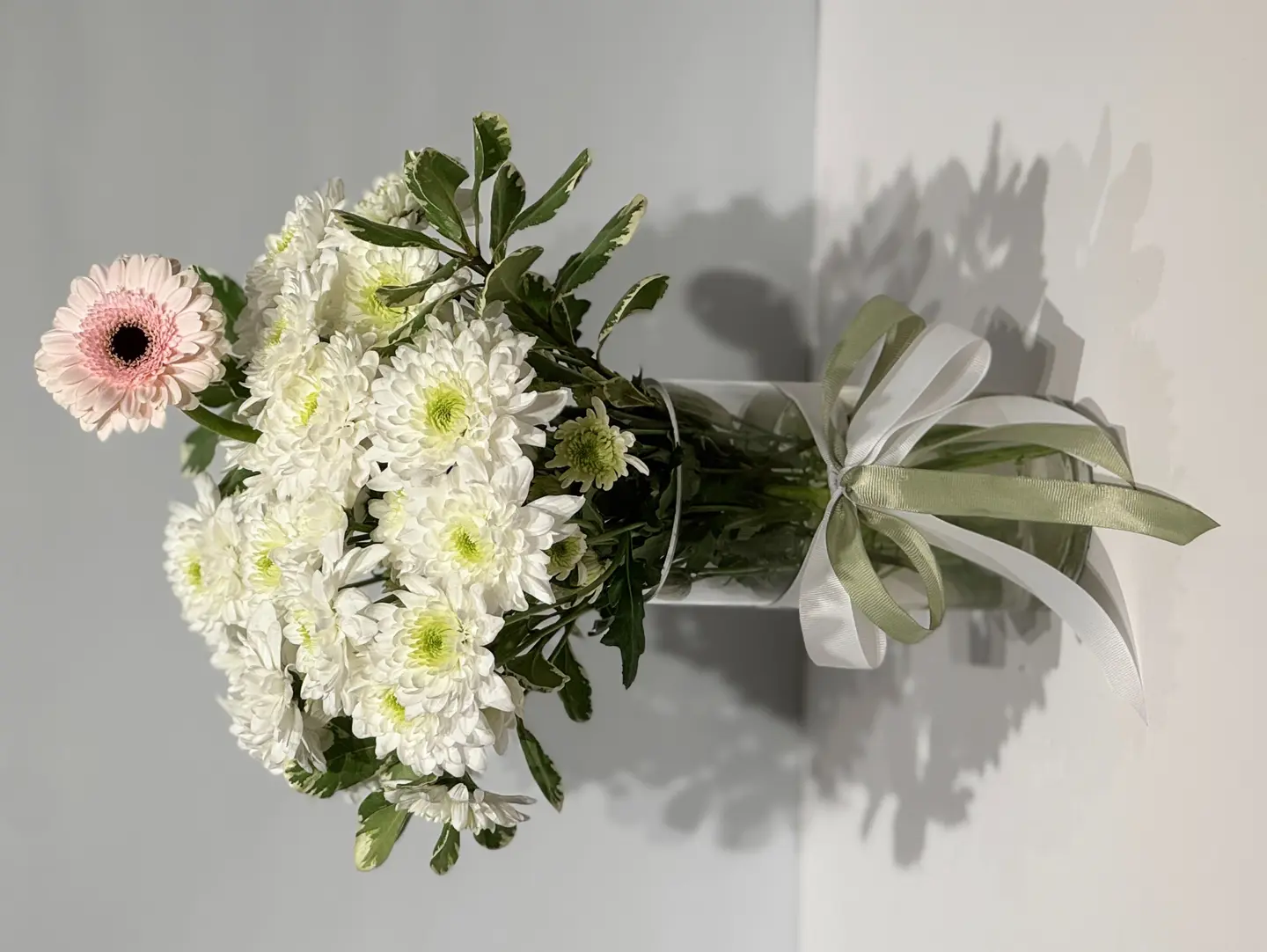A Vase And Natural Roses