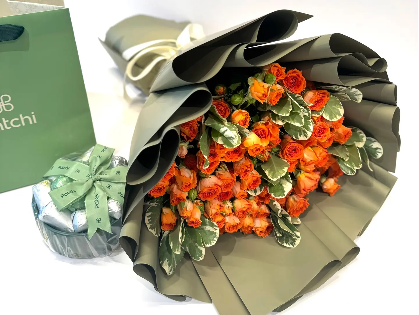 Patchi Chocolates With A Bouquet Of Roses