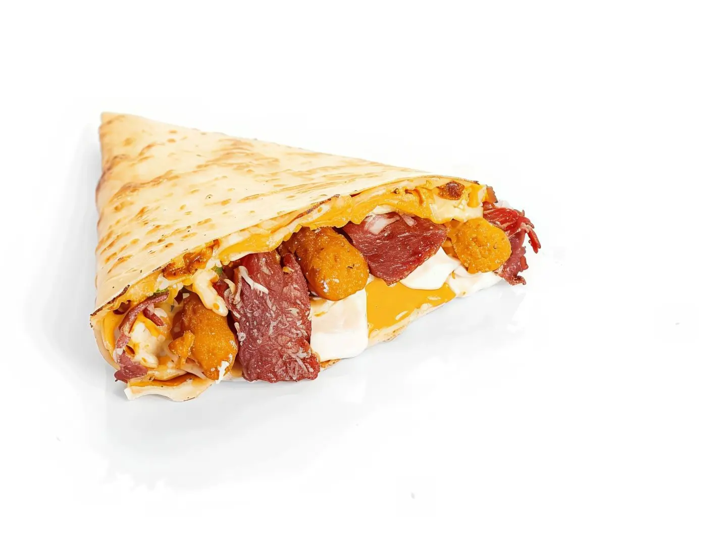 Mix Cheese With Pastrami Crepe