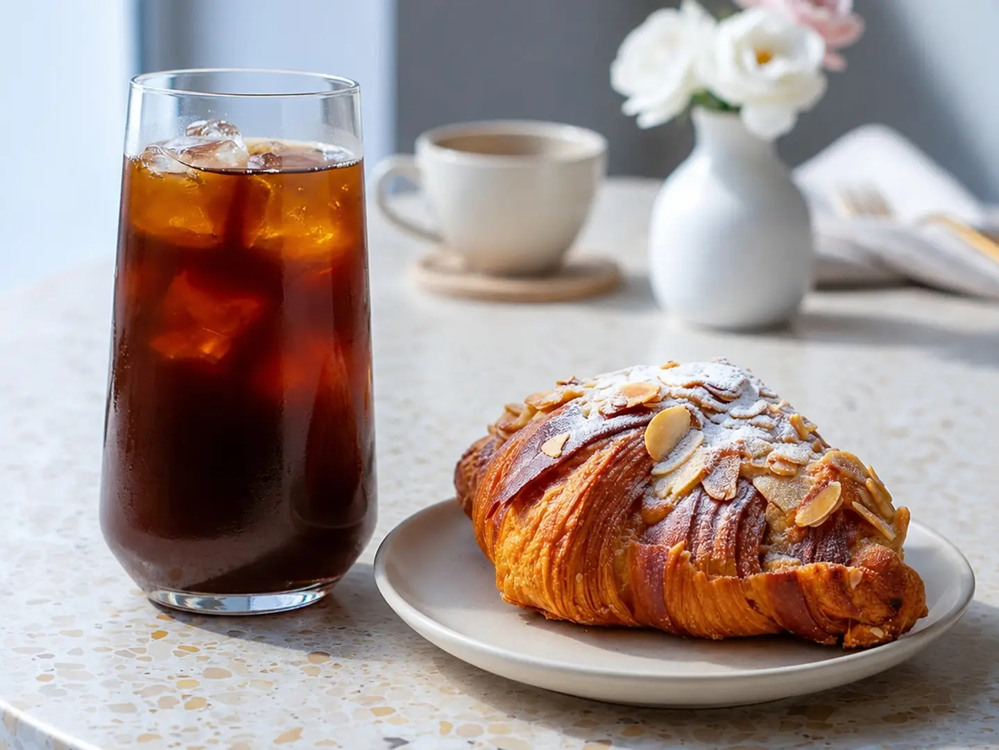Almond Croissant + Coffee Day