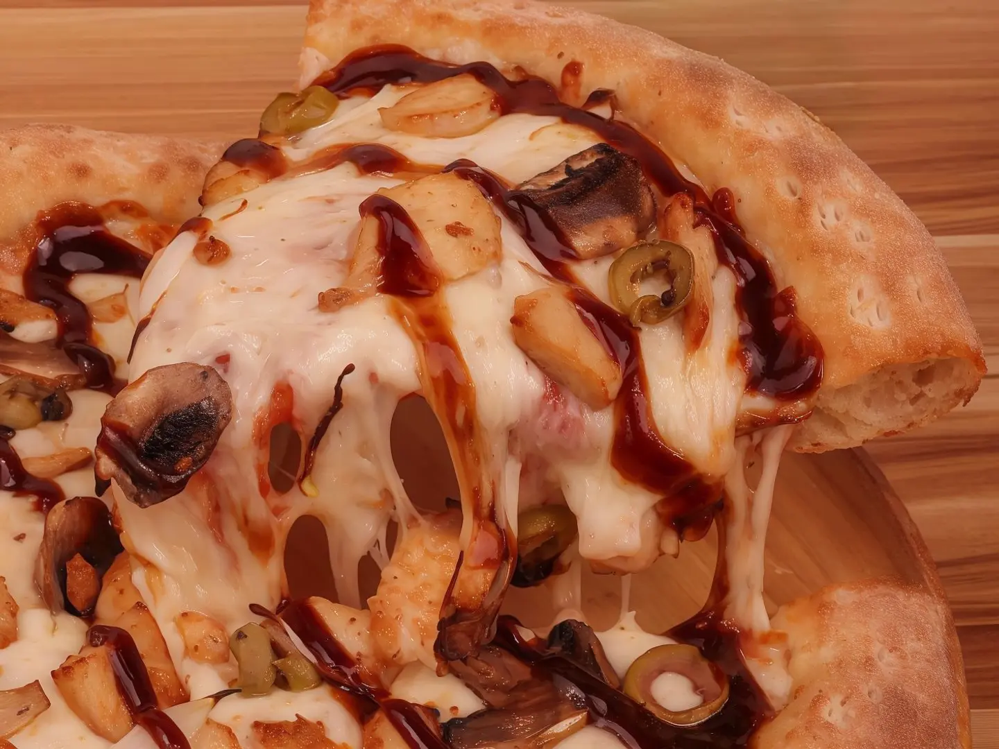 بيتزا دجاج باربكيو وسط