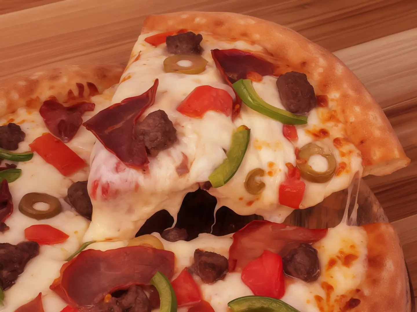 بيتزا سجق و بسطرمة وسط