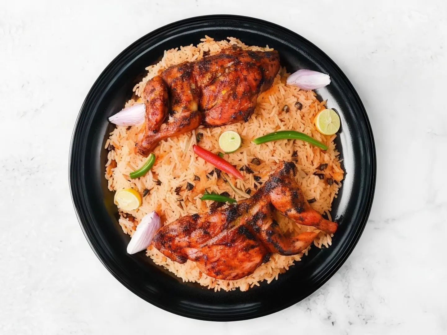 Whole Charcoal Chicken With Rice