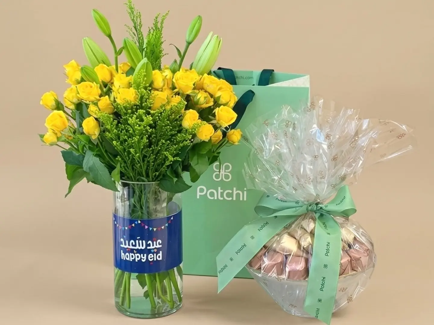 صينية باتشي 520 جرام مع فازه ورد