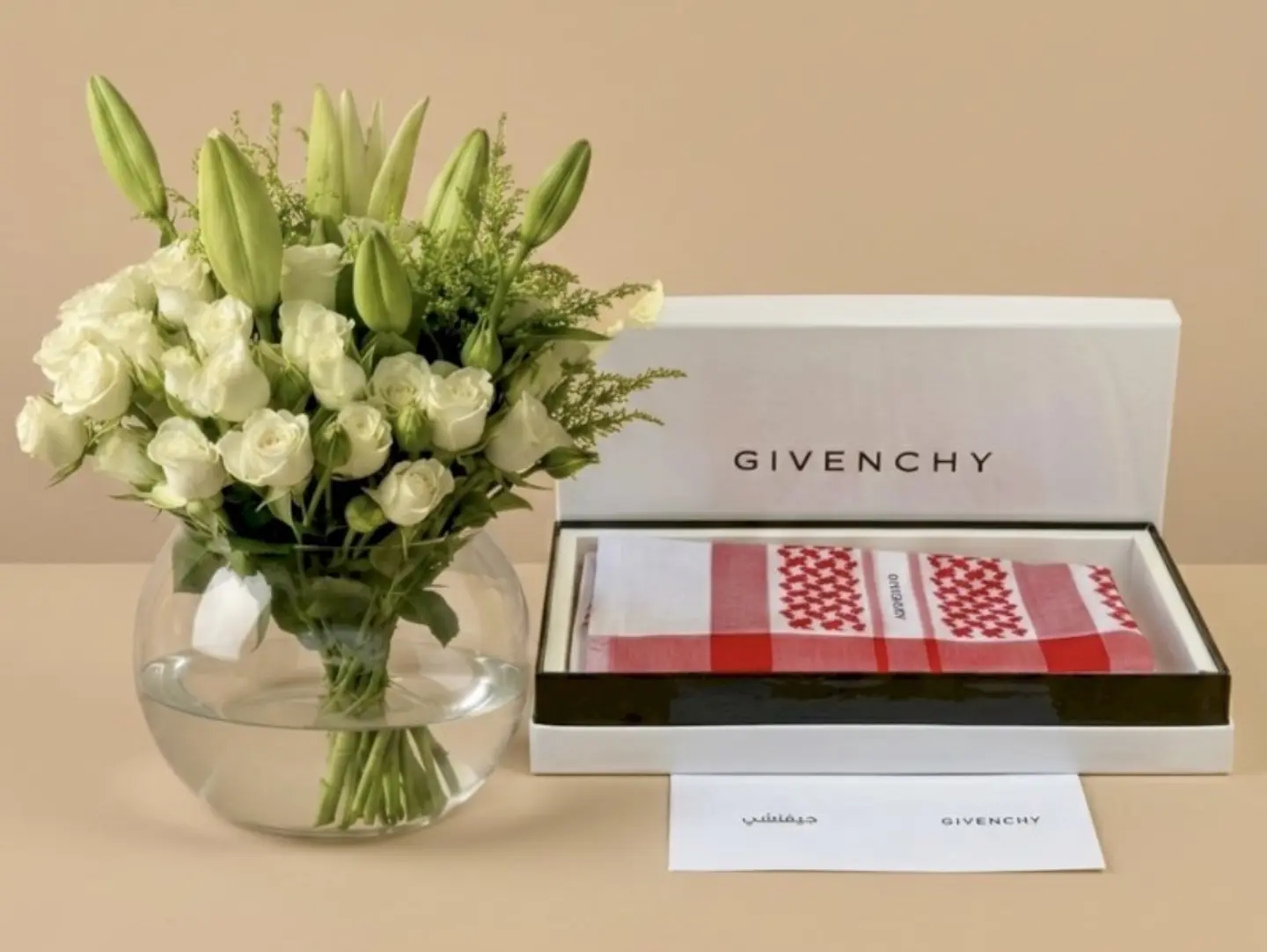 Givenchy Shamag And A White Vase
