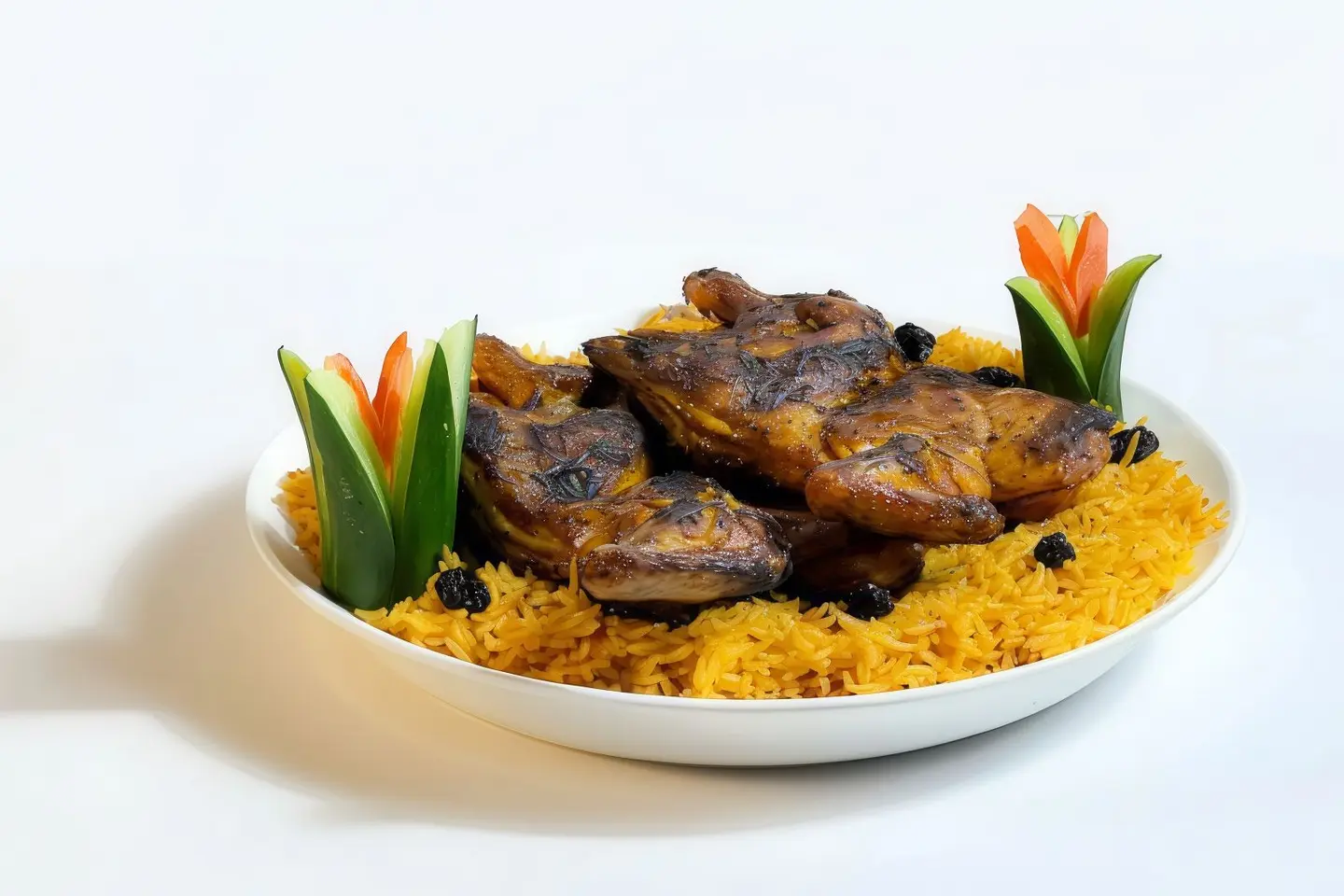 Whole Mathbi Chicken With Bukhari Rice