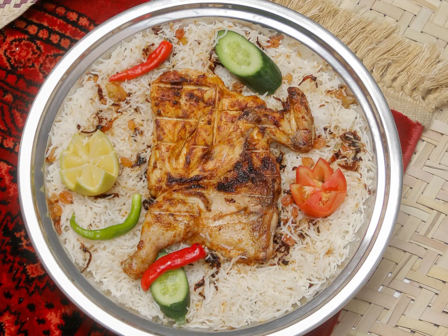 Half Spicy Charcoal Chicken With Rice