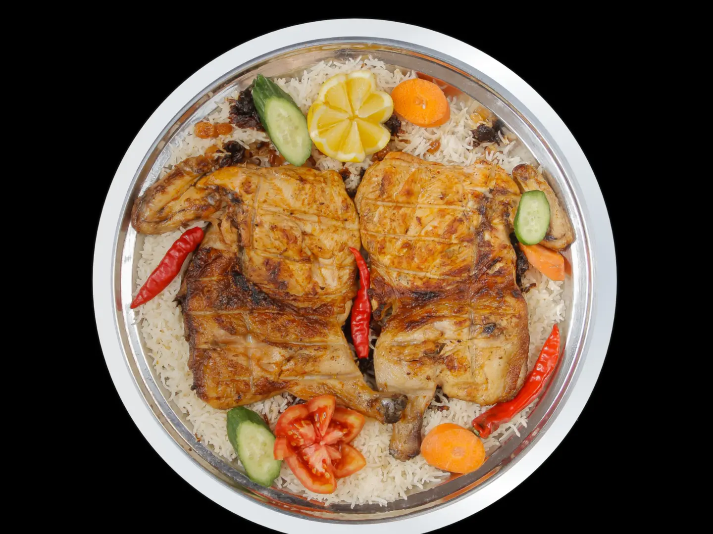 Whole Spicy Charcoal Chicken With Rice