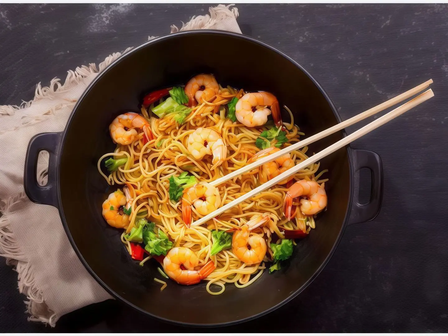 Chinese Noodles With Shrimp