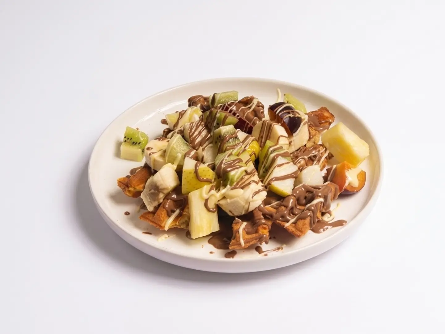 وافل مع قطع فواكة