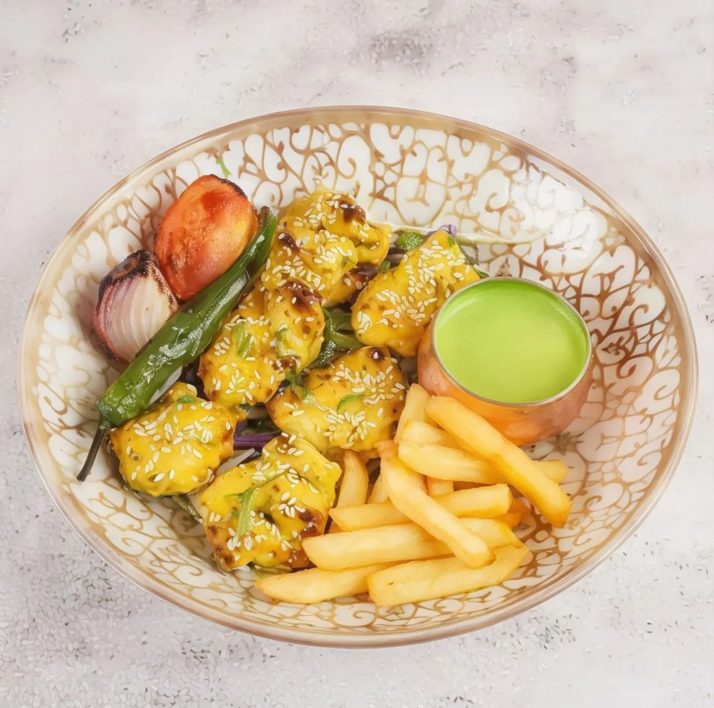 دجاج تكا بالسمسم