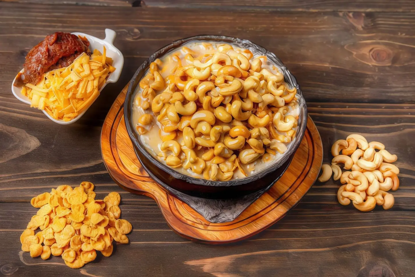 معصوب جبنة مبشور وكرون فلكس و مكسرات