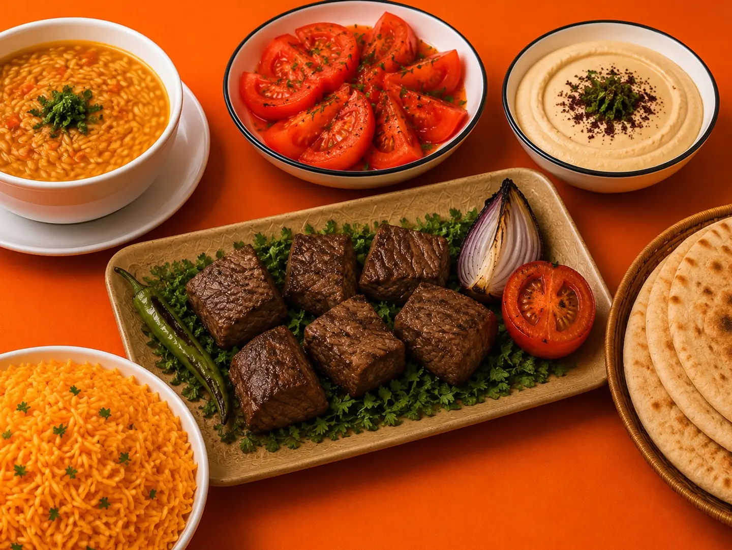 ربع اوصال لحم مع رز
