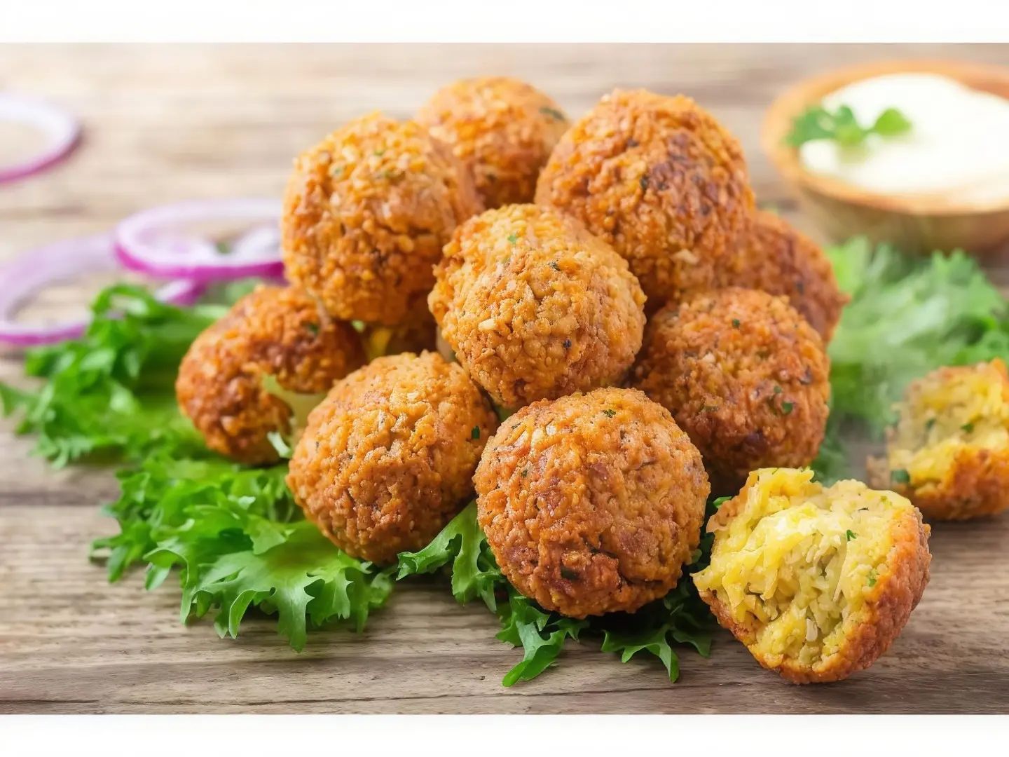 صحن فلافل وسط