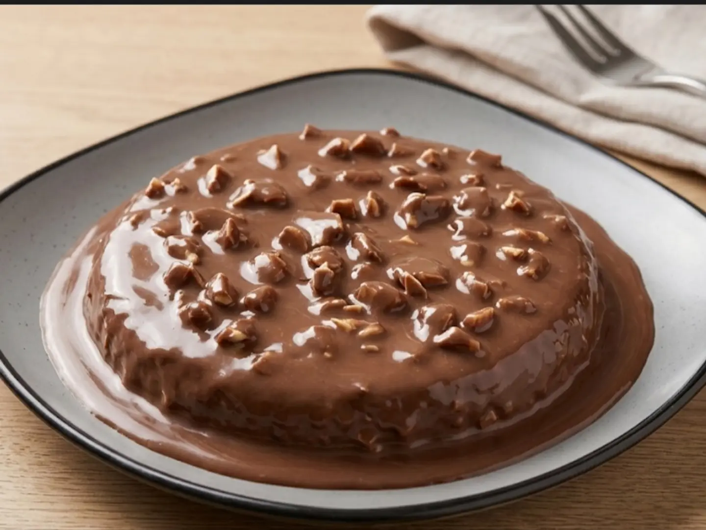 كنافة قشطة مع إضافة صوص الشوكولاتة