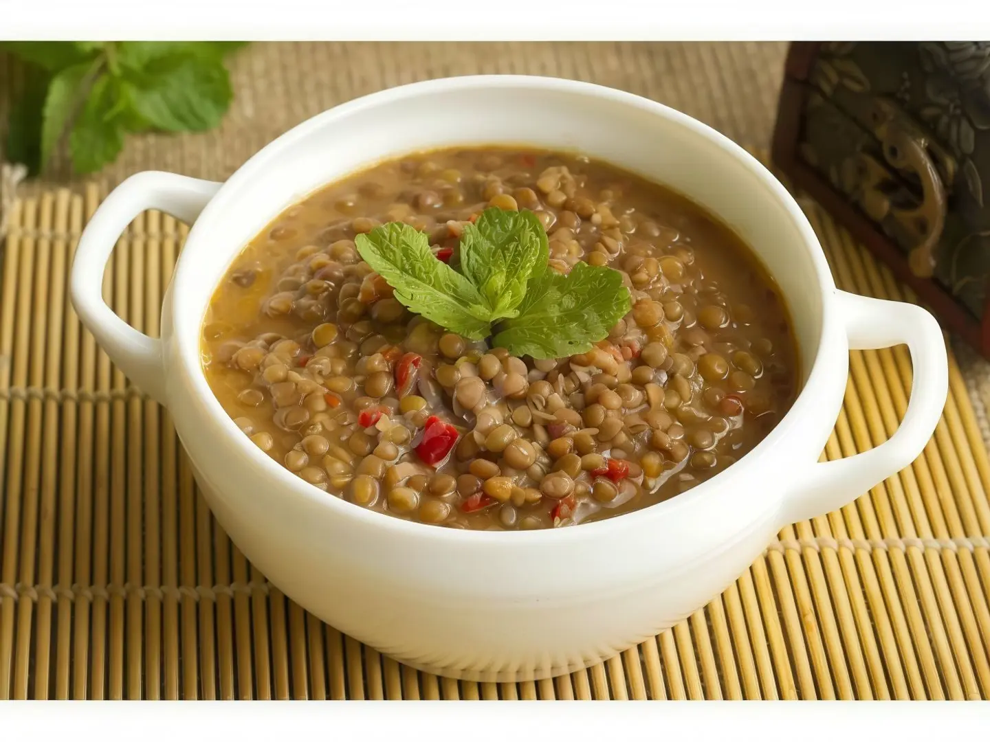Lentils With Tuna In Clay Pot