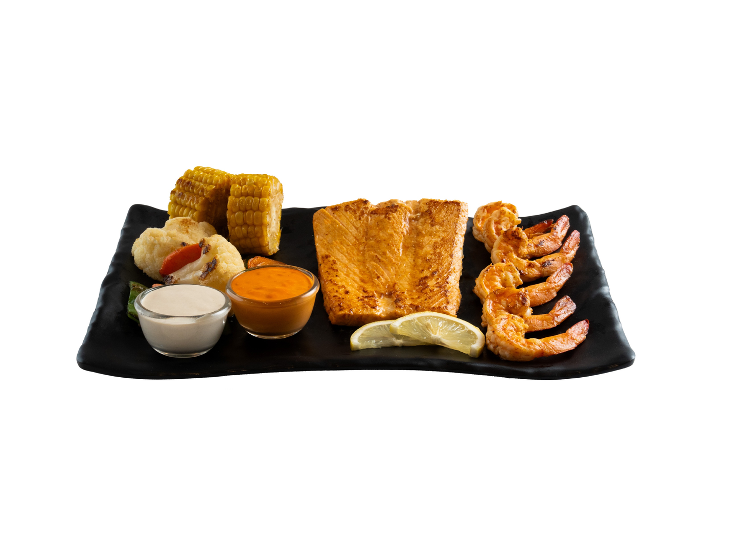 سالمون وجمبري مشوي