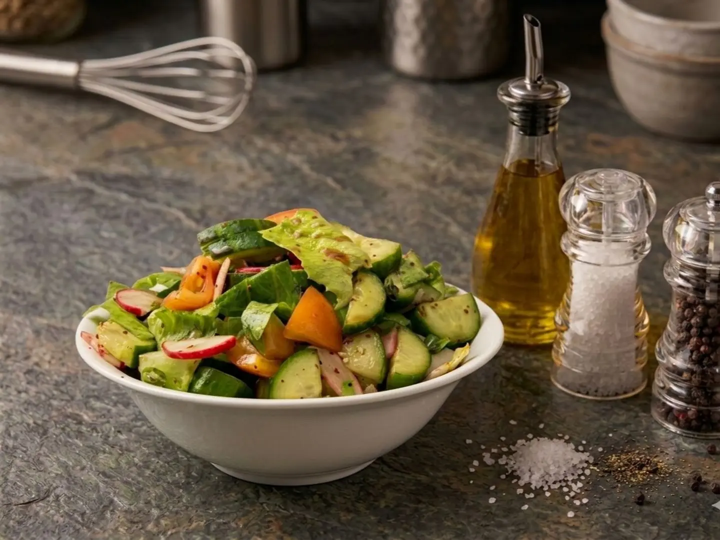 صحن سلطة خضراء صغير