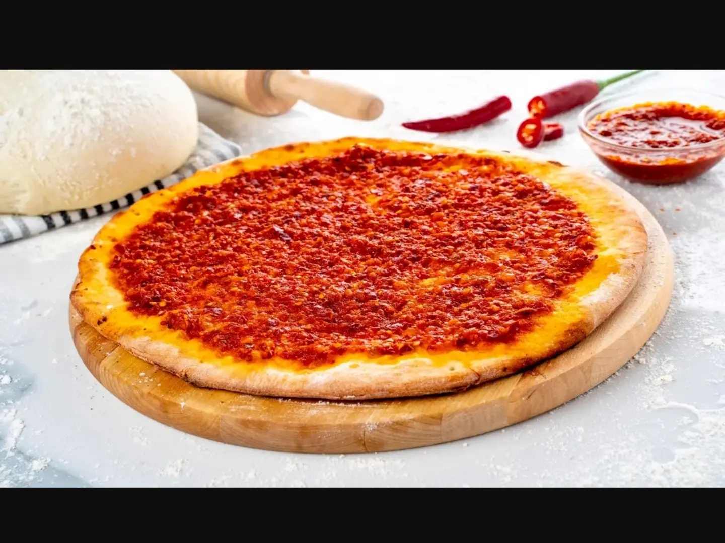 بيتزا محمرة كبيره