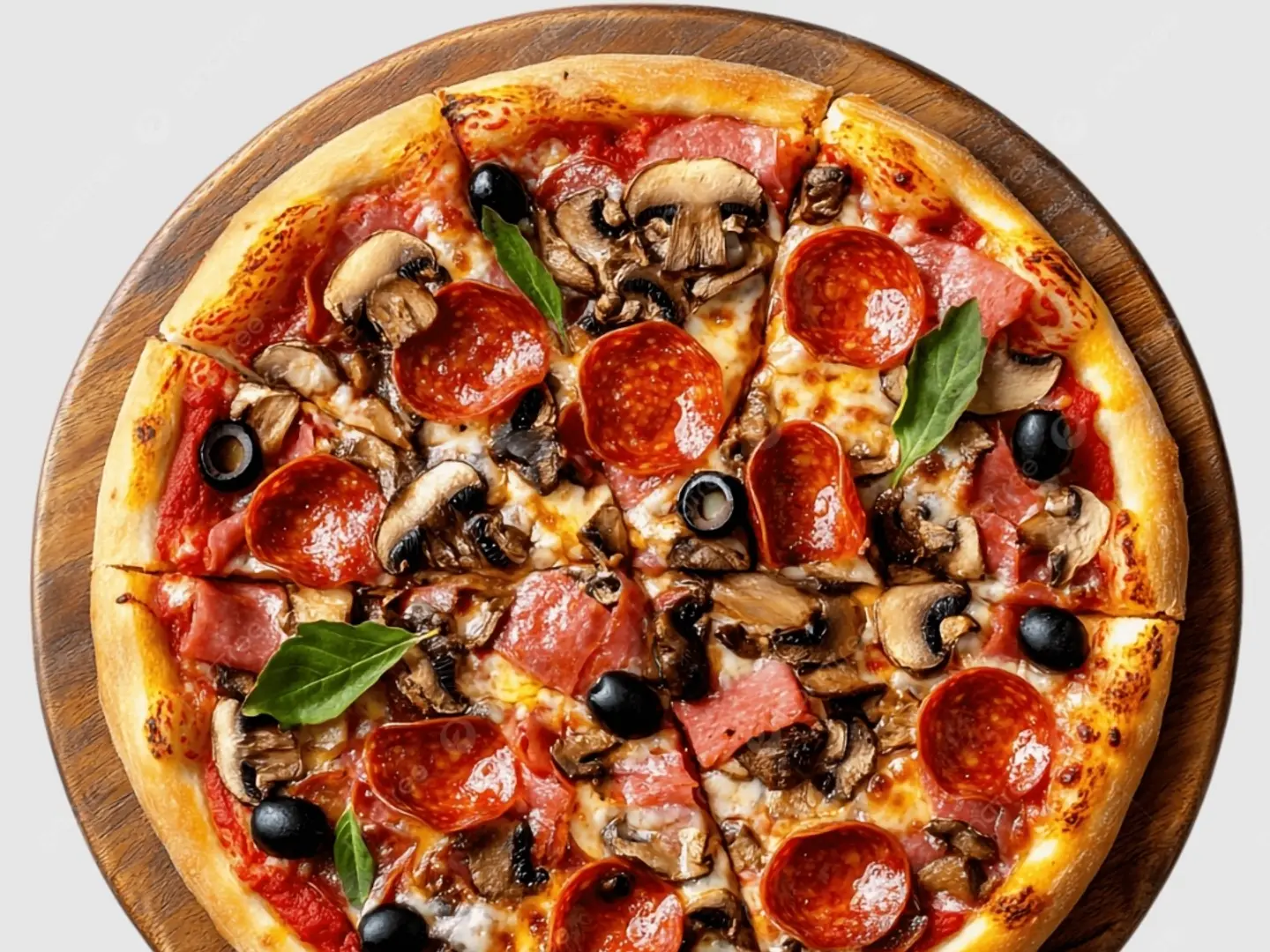 بيتزا بيبروني قطع دجاج كبيره