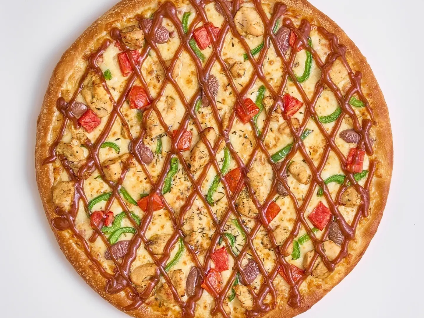 بيتزا دجاج باربكيو كبيره